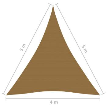 Sonnensegel 160 g/m² Taupe 4x5x5 m HDPE  