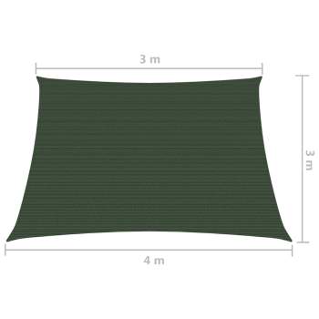  Sonnensegel 160 g/m² Dunkelgrün 3/4x3 m HDPE