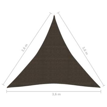  Sonnensegel 160 g/m² Braun 3,6x3,6x3,6 m HDPE