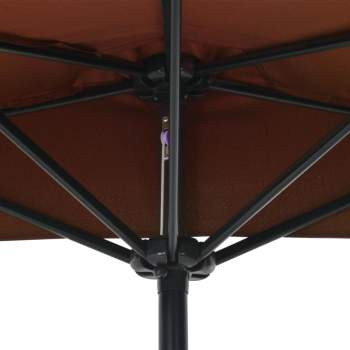  Balkon-Sonnenschirm Alu-Mast Terrakotta 270x144x222cm Halbrund