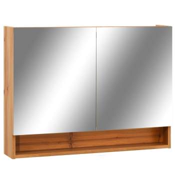  LED-Spiegelschrank fürs Bad Eiche 80x15x60 cm MDF