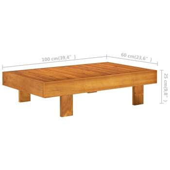  2-tlg. Garten-Lounge-Set mit Dunkelgrauen Kissen Akazienholz