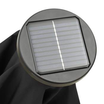 Sonnenschirm mit LED-Leuchten Schwarz 200x211cm Aluminium