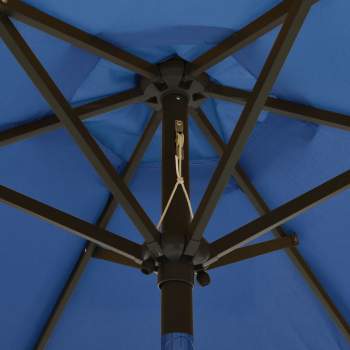 Sonnenschirm mit LED-Leuchten Azurblau 200x211cm Aluminium
