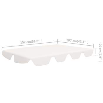  Ersatzdach für Hollywoodschaukel Weiß 150/130x105/70 cm