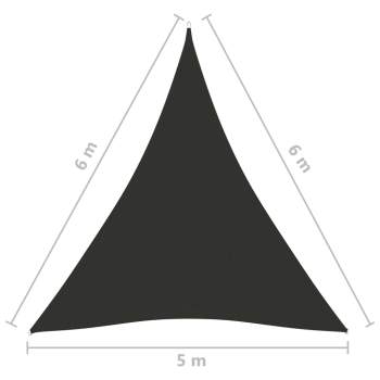  Sonnensegel Oxford-Gewebe Dreieckig 5x6x6 m Anthrazit