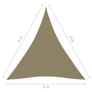  Sonnensegel Oxford-Gewebe Dreieckig 3x4x4 m Beige
