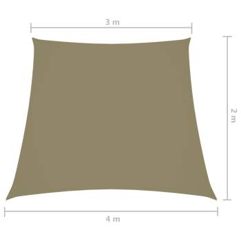  Sonnensegel Oxford-Gewebe Trapezförmig 2/4x3 m Beige
