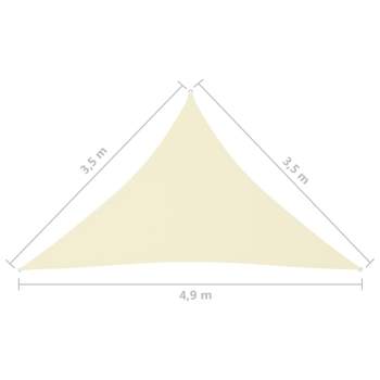  Sonnensegel Oxford-Gewebe Dreieckig 3,5x3,5x4,9 m Creme