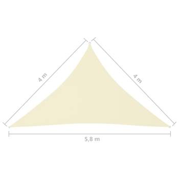  Sonnensegel Oxford-Gewebe Dreieckig 4x4x5,8 m Creme