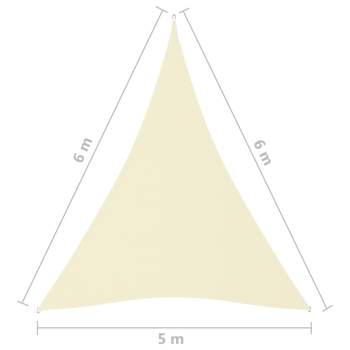  Sonnensegel Oxford-Gewebe Dreieckig 5x6x6 m Creme