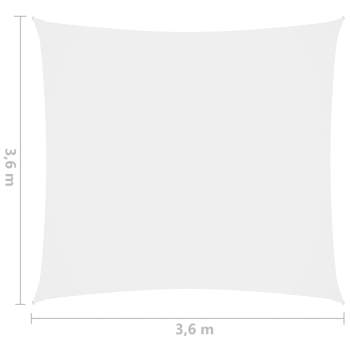  Sonnensegel Oxford Gewebe Quadratisch 3,6x3,6 m Weiß