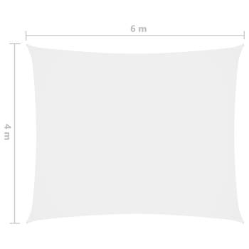  Sonnensegel Oxford-Gewebe Rechteckig 4x6 m Weiß