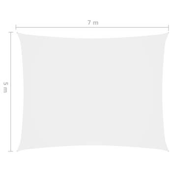  Sonnensegel Oxford-Gewebe Rechteckig 5x7 m Weiß