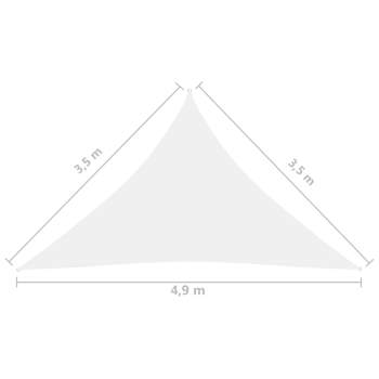  Sonnensegel Oxford-Gewebe Dreieckig 3,5x3,5x4,9 m Weiß