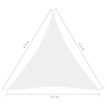  Sonnensegel Oxford-Gewebe Dreieckig 4,5x4,5x4,5 m Weiß