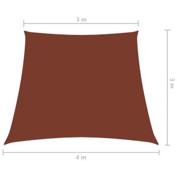  Sonnensegel Oxford-Gewebe Trapezform 3/4x3 m Terrakotta-Rot