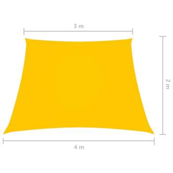  Sonnensegel Oxford-Gewebe Trapezförmig 2/4x3 m Gelb