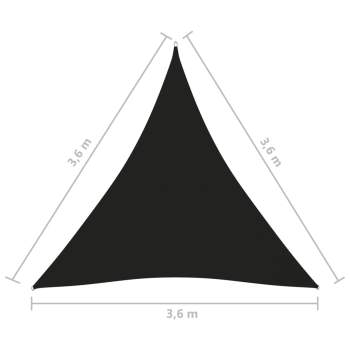  Sonnensegel Oxford-Gewebe Dreieckig 3,6x3,6x3,6 m Schwarz