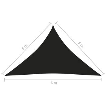  Sonnensegel Oxford-Gewebe Dreieckig 5x5x6 m Schwarz