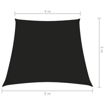  Sonnensegel Oxford-Gewebe Trapezförmig 3/5x4 m Schwarz