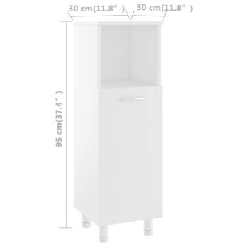  Badezimmerschrank Weiß 30x30x95 cm Holzwerkstoff