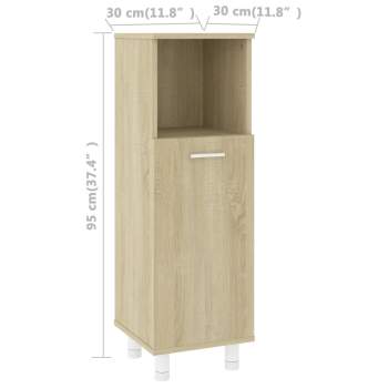  Badezimmerschrank Sonoma-Eiche 30x30x95 cm Holzwerkstoff