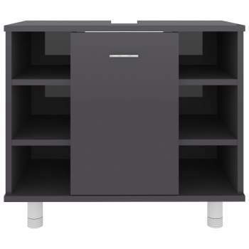 sinni.ch - Badezimmerschrank Hochglanz-Grau 60x32x53,5 cm Spanplatte