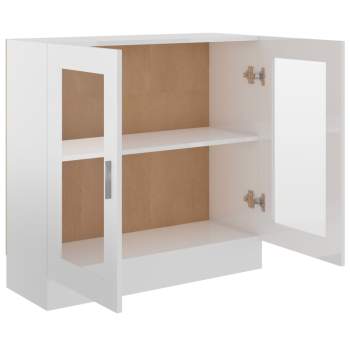  Vitrinenschrank Hochglanz-Weiß 82,5x30,5x80 cm Holzwerkstoff