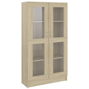  Vitrinenschrank Sonoma-Eiche 82,5x30,5x150 cm Holzwerkstoff