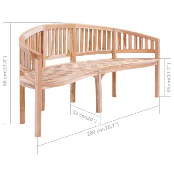  Bananenbank 200 cm Massivholz Teak