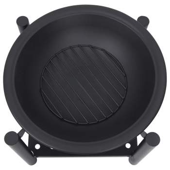 Feuerschale mit Schürhaken 54x54x55 cm Stahl 