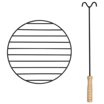 Feuerschale mit Schürhaken 54x54x55 cm Stahl 