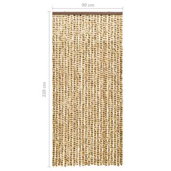  Insektenschutz-Vorhang Beige und Braun 90x220 cm Chenille