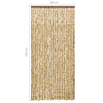  Insektenschutz-Vorhang Beige und Braun 100x220 cm Chenille