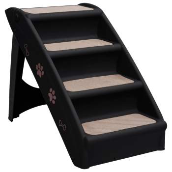  Hundetreppe Klappbar Schwarz 62x40x49,5 cm 