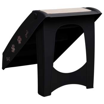  Hundetreppe Klappbar Schwarz 62x40x49,5 cm 