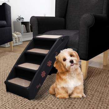  Hundetreppe Klappbar Schwarz 62x40x49,5 cm 