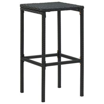  Barhocker mit Kissen 4 Stk. Schwarz Poly Rattan