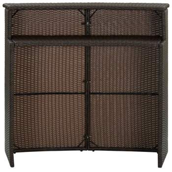  Garten-Bartisch Braun 120x55x110 cm Poly Rattan 