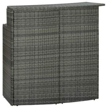  Garten-Bartisch Grau 120x55x110 cm Poly Rattan 