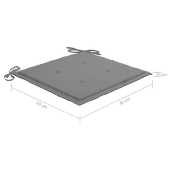  Gartenstuhl-Kissen 6 Stk. Grau 40x40x3 cm Oxford-Gewebe