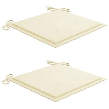  Gartenstuhl-Kissen 2 Stk. Creme 40x40x3 cm Oxford-Gewebe