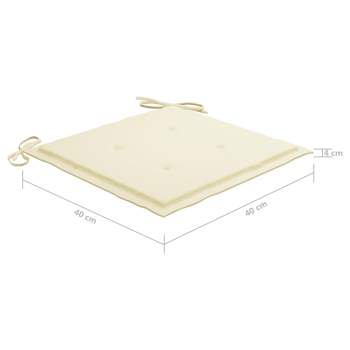  Gartenstuhl-Kissen 2 Stk. Creme 40x40x4 cm Oxford-Gewebe