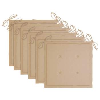  Gartenstuhl-Kissen 6 Stk. Beige 40x40x3 cm Oxford-Gewebe