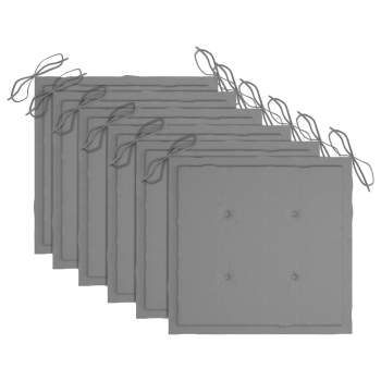  Gartenstuhl-Kissen 6 Stk. Grau 50x50x3 cm Oxford-Gewebe