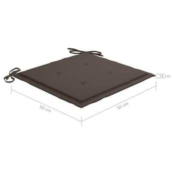  Gartenstuhl-Kissen 4 Stk. Taupe 50x50x3 cm Oxford-Gewebe