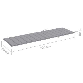  Sonnenliegen-Auflage Grau 200x60x3 cm Oxford-Gewebe