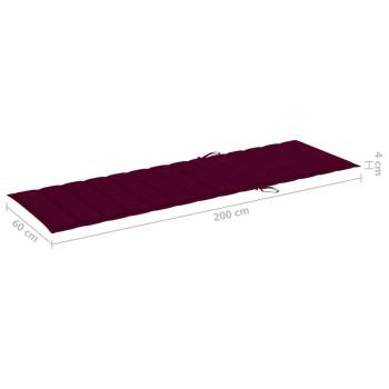  Sonnenliegen-Auflage Weinrot 200x60x3 cm Oxford-Gewebe