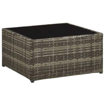  4-tlg. Garten-Lounge-Set mit Kissen Poly Rattan Grau